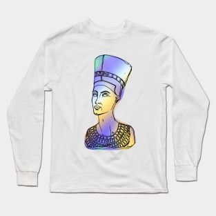 Nefertiti with holographic degradation Long Sleeve T-Shirt